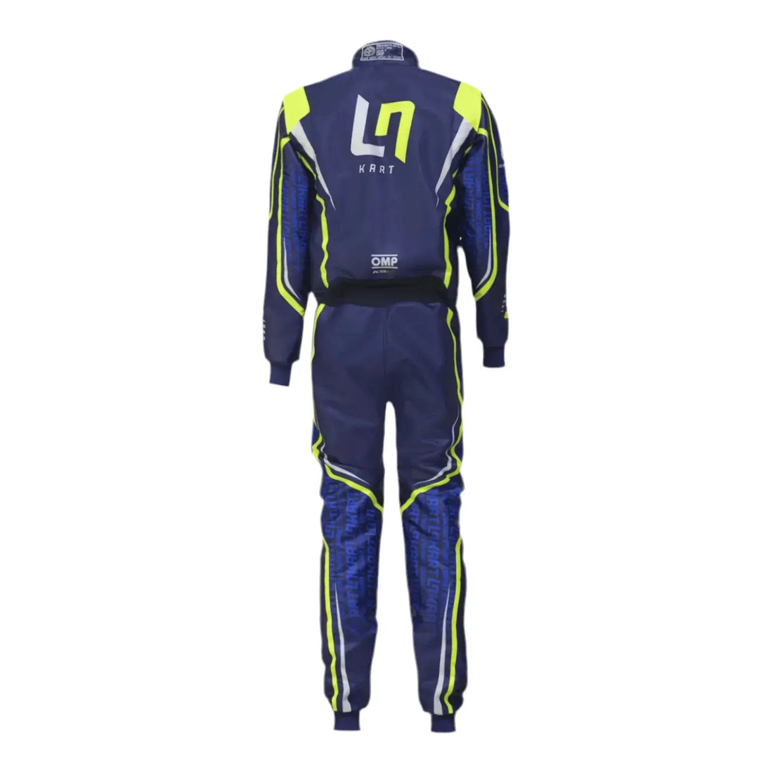 2022 LN Kart inspired Fluorescent Yellow and Navy Blue professional kart racing suit - Racers Factory b