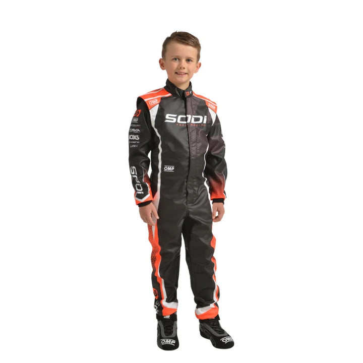 2022 Sodi Kart inspired Orange and Black professional factory kart racing suit - Racers Factory 2
