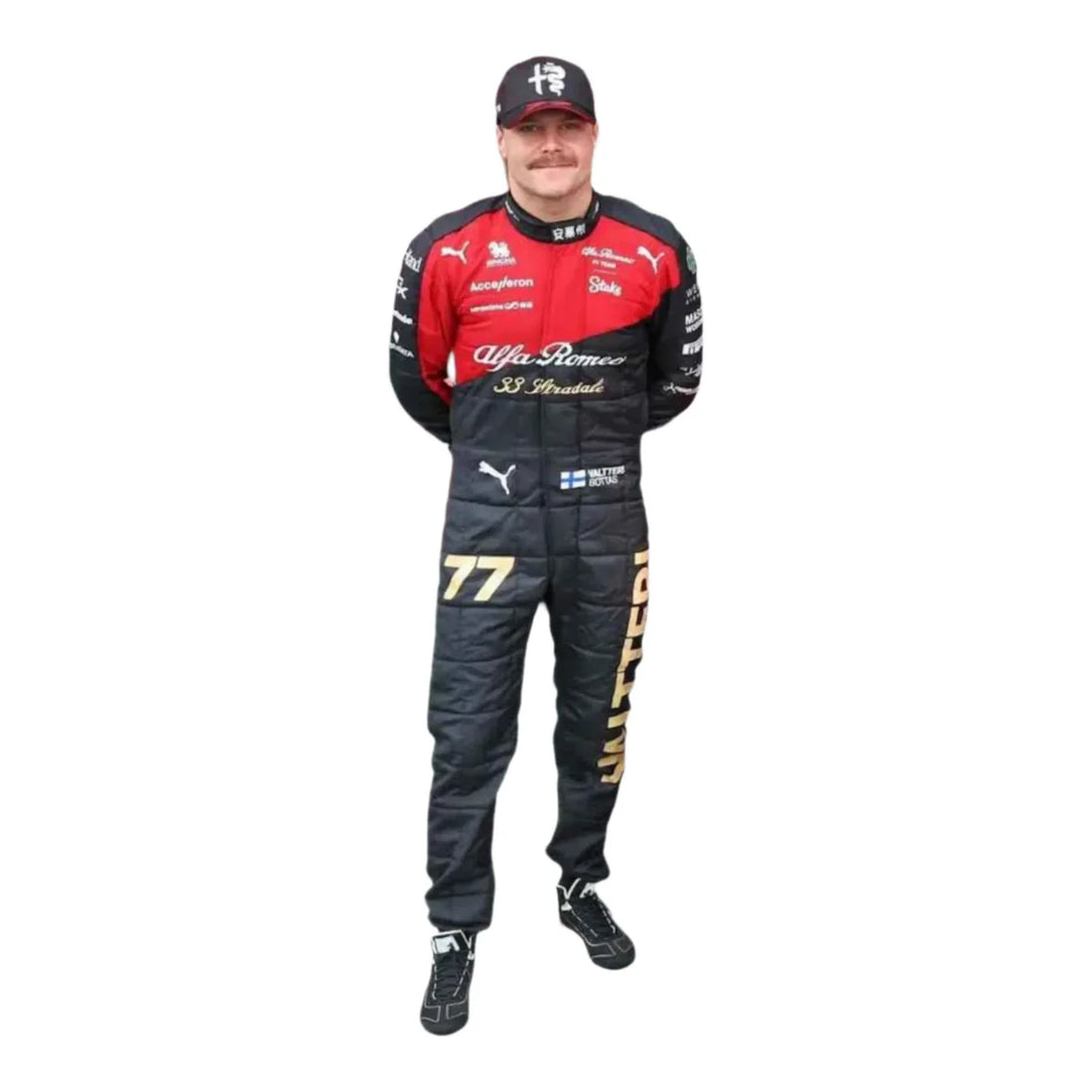 2023 Valtteri Bottas Italian GP special edition Monza Alfa Romeo replica Green White and Red professional kart racing suit - Racers Factory