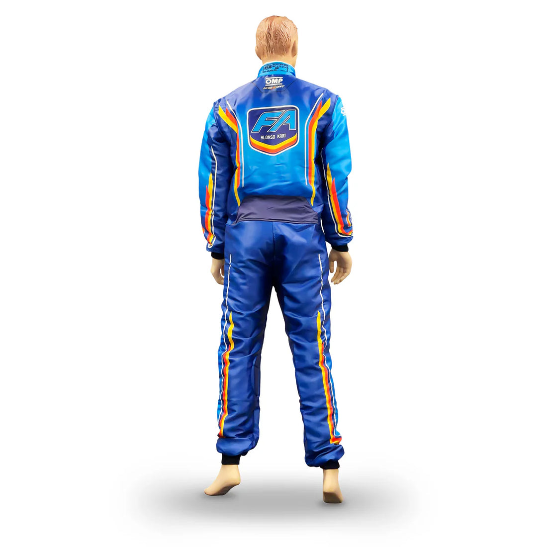 2025 FA Kart inspired Light Blue and Yellow professional kart racing suit - Racers Factory back