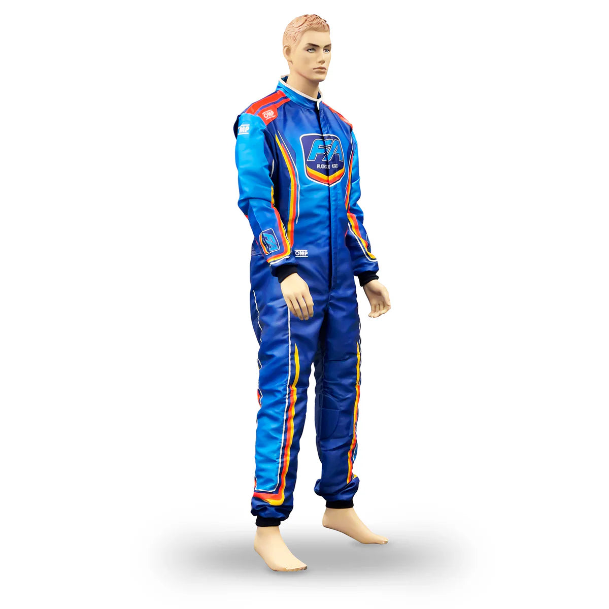 2025 FA Kart inspired Light Blue and Yellow professional kart racing suit - Racers Factory f side