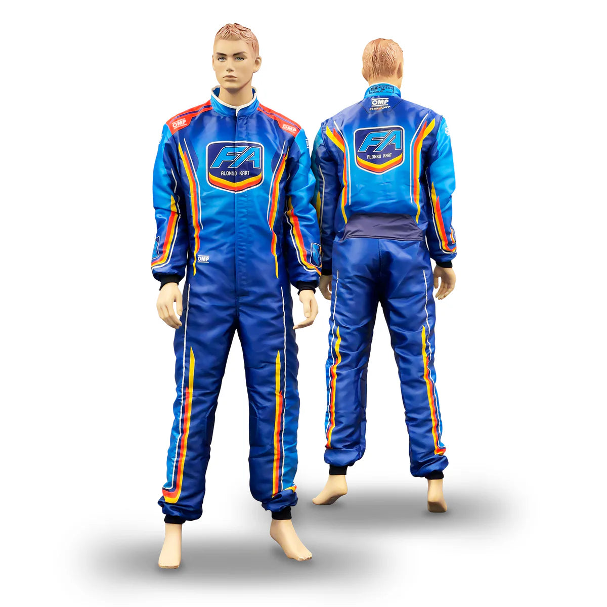2025 FA Kart inspired Light Blue and Yellow professional kart racing suit - Racers Factory fb