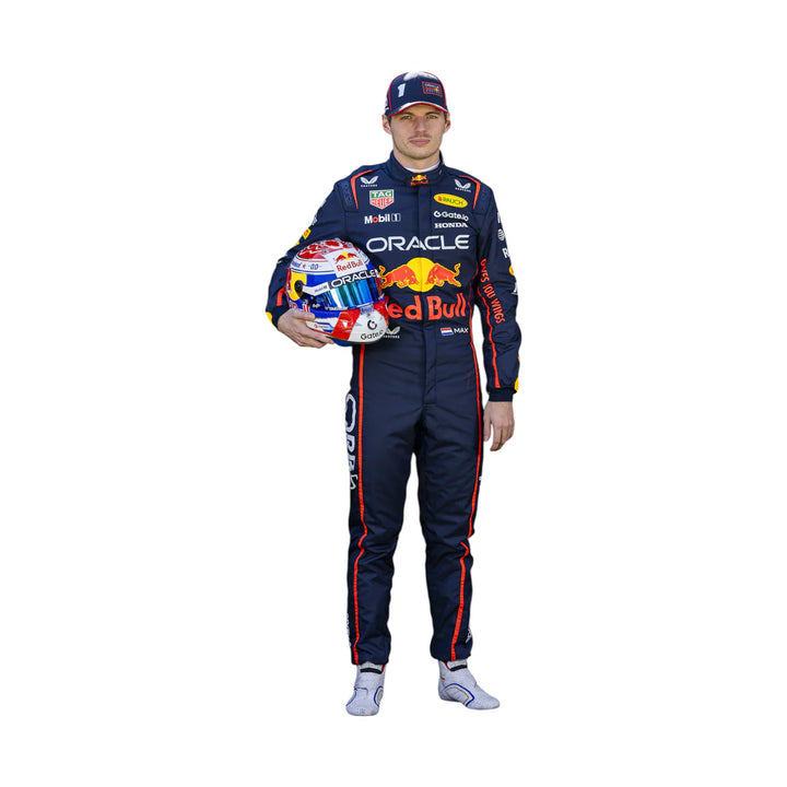 2025 Max Verstappen replica Red Bull Racing Navy Blue and Yellow professional kart racing suit - Racers Factory