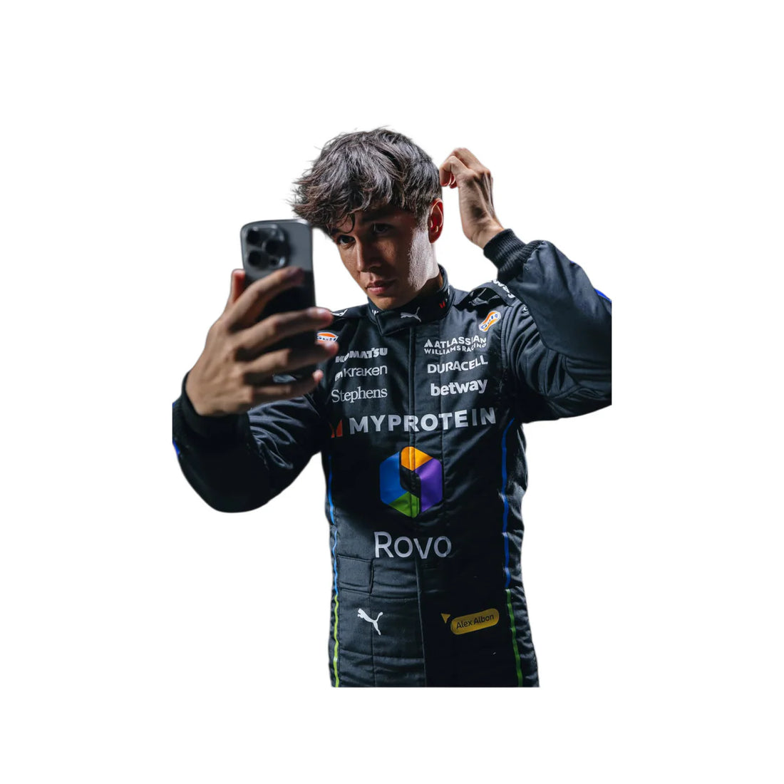 2026 Carlos Sainz replica Williams F1 Team Royal Blue and Yellow professional kart racing suit - Racers Factory