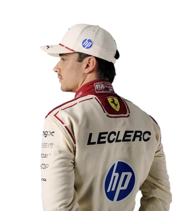 2026 Charles Leclerc Monaco GP replica Pristine White and Crimson Red professional kart racing suit - Racers Factory 4