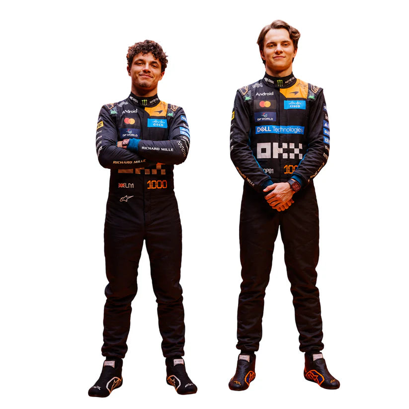 2026 Lando Norris and Oscar Piastri Monaco GP special tribute Yellow Green and Blue professional kart racing suit - Racers Factory