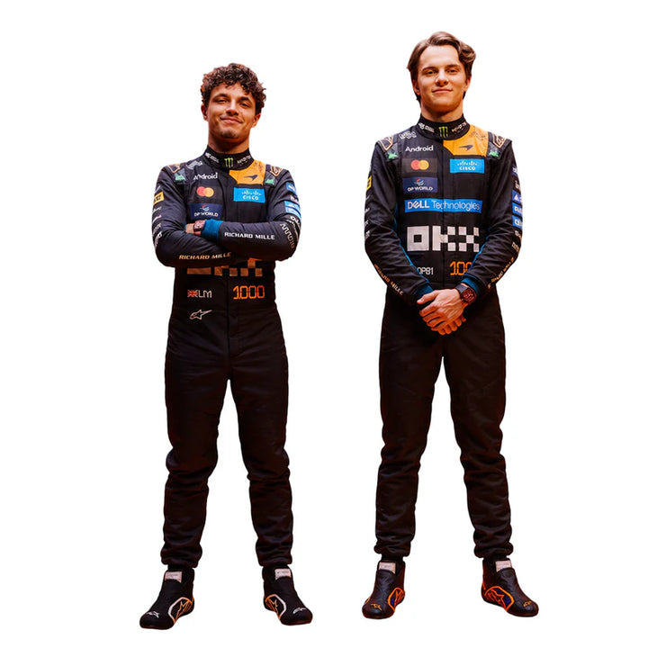 2026 Lando Norris and Oscar Piastri Monaco GP special tribute Yellow Green and Blue professional kart racing suit - Racers Factory