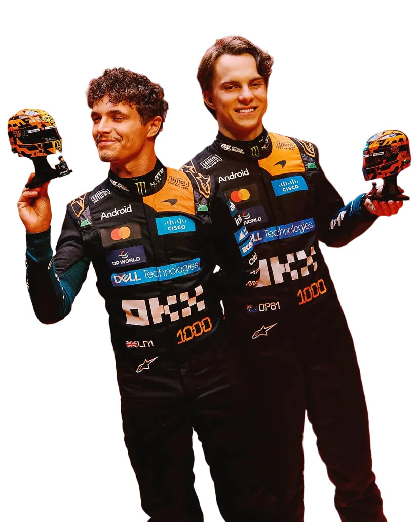 2026 Lando Norris and Oscar Piastri Monaco GP special tribute Yellow Green and Blue professional kart racing suit - Racers Factory2