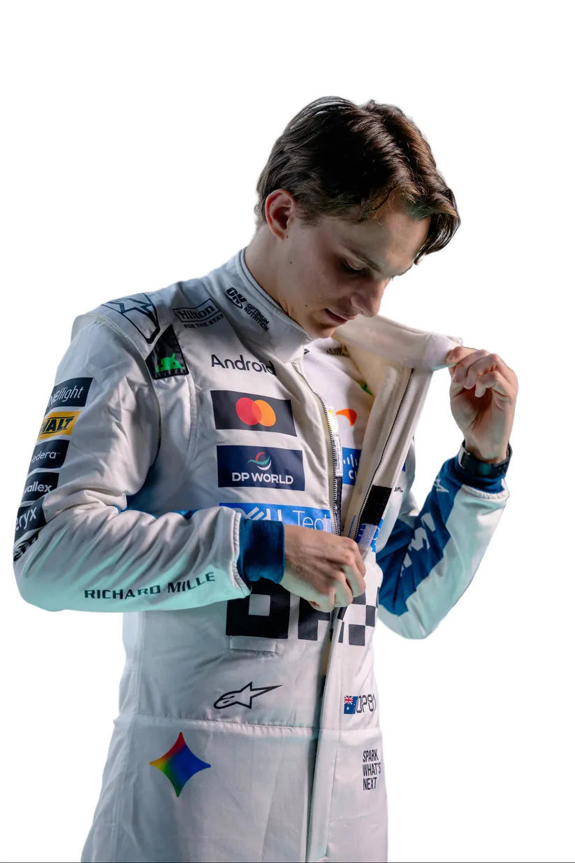 2026 Lando Norris and Oscar Piastri Special White Heritage British GP Papaya professional kart racing suit - Racers Factory 6