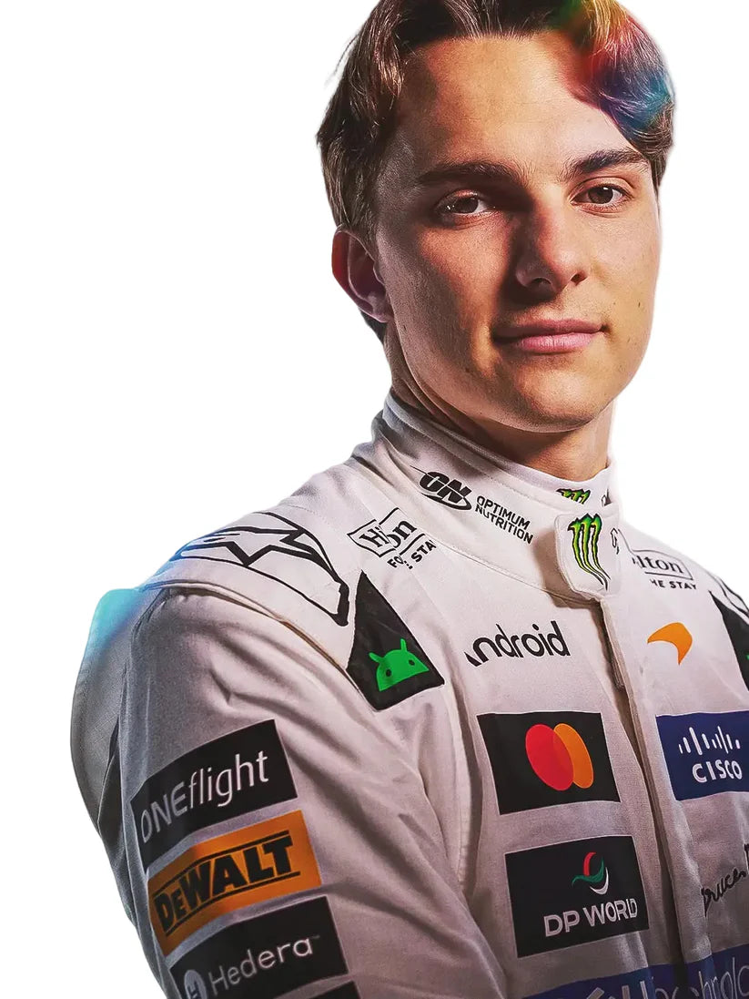 2026 Lando Norris and Oscar Piastri Special White Heritage British GP Papaya professional kart racing suit - Racers Factory 8