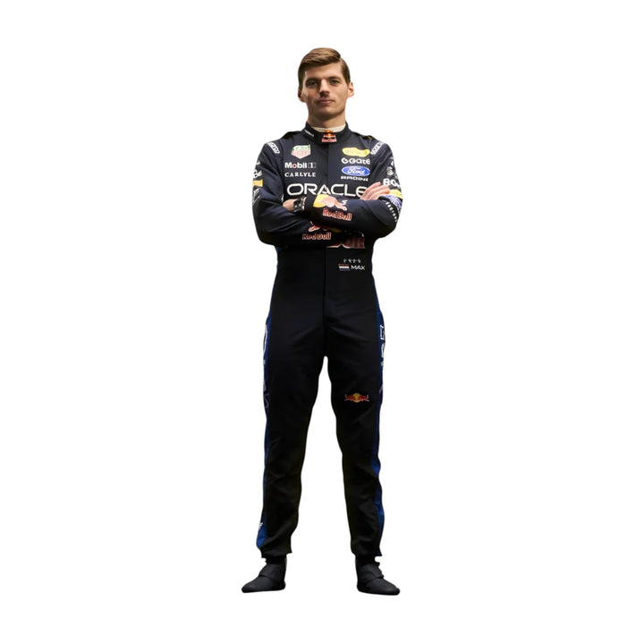 2026 Red Bull Racing Max Verstappen replica Navy Blue and Yellow professional kart racing suit - Racers Factory f