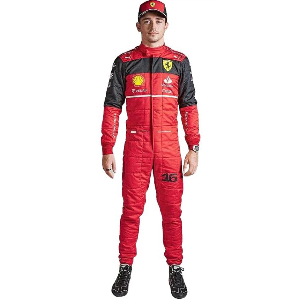 Charles Leclerc 2022 F1-75 Inspired Karting Suit | Ferrari Red & Black