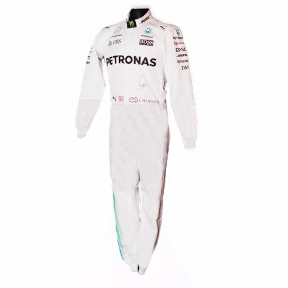 Lewis Hamilton 2016 F1 Mercedes Inspired Suit | Classic White Edition